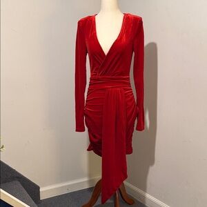 SHEIN Vibrant Red Long Sleeve Dress